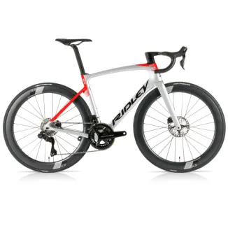Ridley Noah Fast Disc Dura Ace Di2 SC55 Carbon Road Bike - Silver / Red / Large