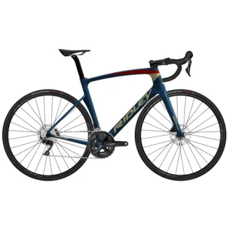 Ridley Noah Disc 105 Carbon Road Bike - 2023 - Jeans Blue / Ruby Red / Gold / Large