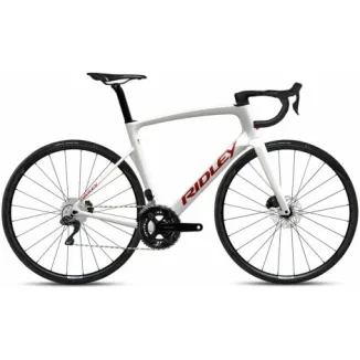 Ridley Noah Disc 105 R7150 Carbon Road Bike - Pearl White / Candy Red Metallic  / M